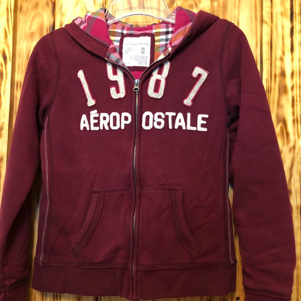 Women’s Maroon Aeropostale Zip Up Hoodie Size M